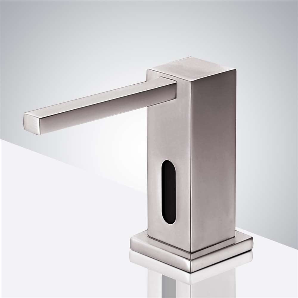 BathSelect Commercial Hands Free Brushed Nickel Automatic Sensor Commercial Liquid Soap Dispenser